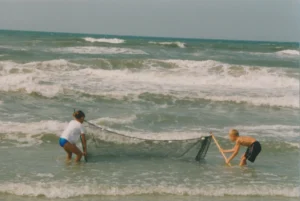 A seine net jack brought to the beach with his family as a kid